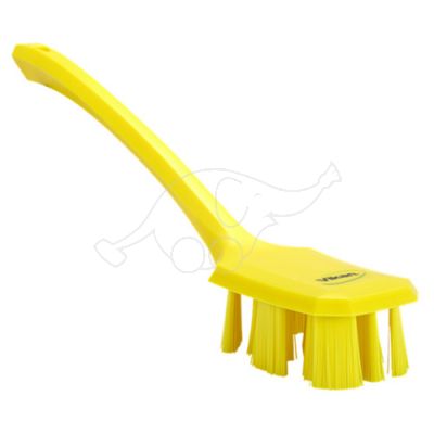 Vikan UST hand brush w/long handle 395mm, hard,  yellow