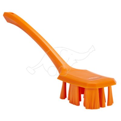 Vikan UST hand brush w/long handle 395mm, hard, orange