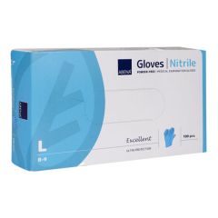 Nitriilkinnas puudrivaba L/8-9 sinine 100 tk/karp