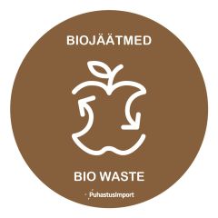 Sorteerimise kleebis ümar, BIOJÄÄTMED, pruun D=100mm