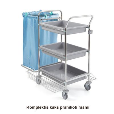 Koristuskäru Tecno 62 kahe prahikotiraamiga, kroomitud