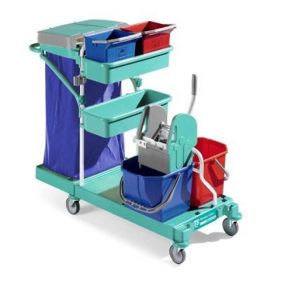 Cleaning trolley Green 30 with Tec wringer, Rilsan