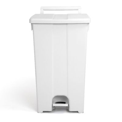 Prügikast Derby XXL 2x45L pedaali ja kaanega, valge/valge