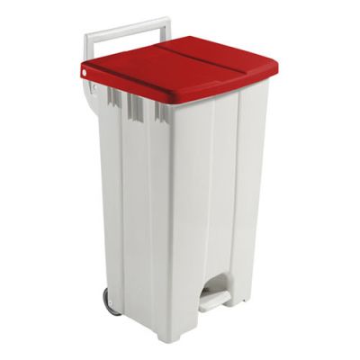 Derby bin 90L beige,red lid