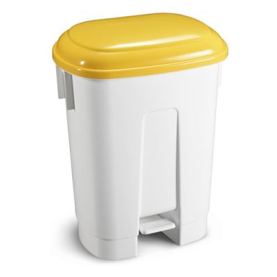 Prügikast Derby XL 60L pedaaliga ovaalne, kollane kaas