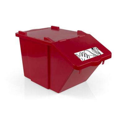 Plastic dust bin Split 45lt red