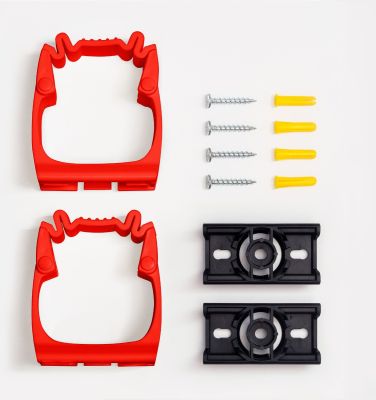 Toolflex One Holder, 2-pack incl wall adapters, red