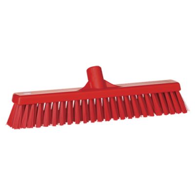 Vikan broom soft/hard 410mm, red