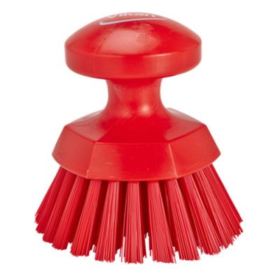 Vikan Round hand scrub brush 110mm stiff,  red