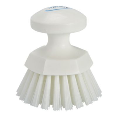 Vikan Round hand scrub brush 110mm stiff, white