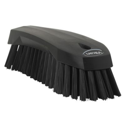 Vikan hand scrub brush 200mm hard, Black