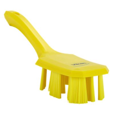 Vikan UST Hand brush w/short handle 260mm, stiff yellow