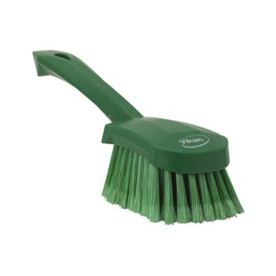 Vikan washing brush w/short handle, 270 mm, Soft/split green
