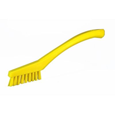 Vikan detail brush 205mm very hard,  yellow