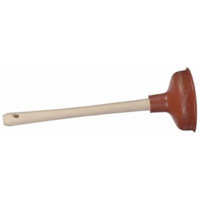 Vikan drain/toilet plunger 13x41cm, wood/rubber