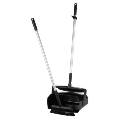 Vikan Dustpan set, closeable with broom, 350 mm, black
