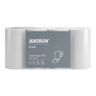 Katrin Plus Toilet Paper Roll EasyFlush 400sheets 2-ply. 50m