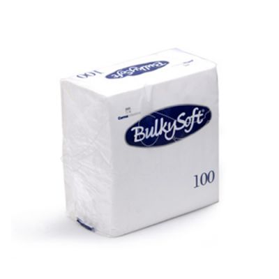BulkySoft salvrätik 24x24cm, 2-kihil, 1/4 valge, 3000tk/k