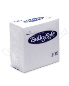 BulkySoft napkins 24x24cm, white, 2--ply, 1/4, 100pcs/pack