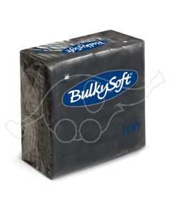 BulkySoft napkins 2V24x24cm, black, 2-ply, 1/4, 100pcs/pack