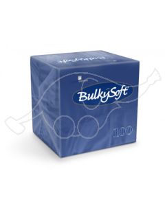 BulkySoft napkins 24x24cm, blue 2-ply, 1/4, 100pcs/pack