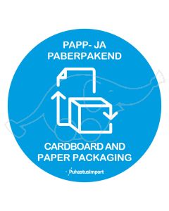 Waste sorting label, PABER JA PAPP, blue