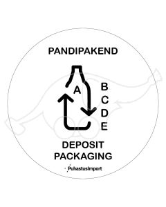 Waste sorting label, PANDIPAKEND, white