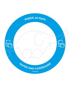Waste sorting label PABER/PAPP,blue round