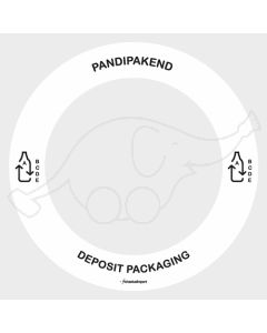 Waste sorting label PANDIPAKEND, white round