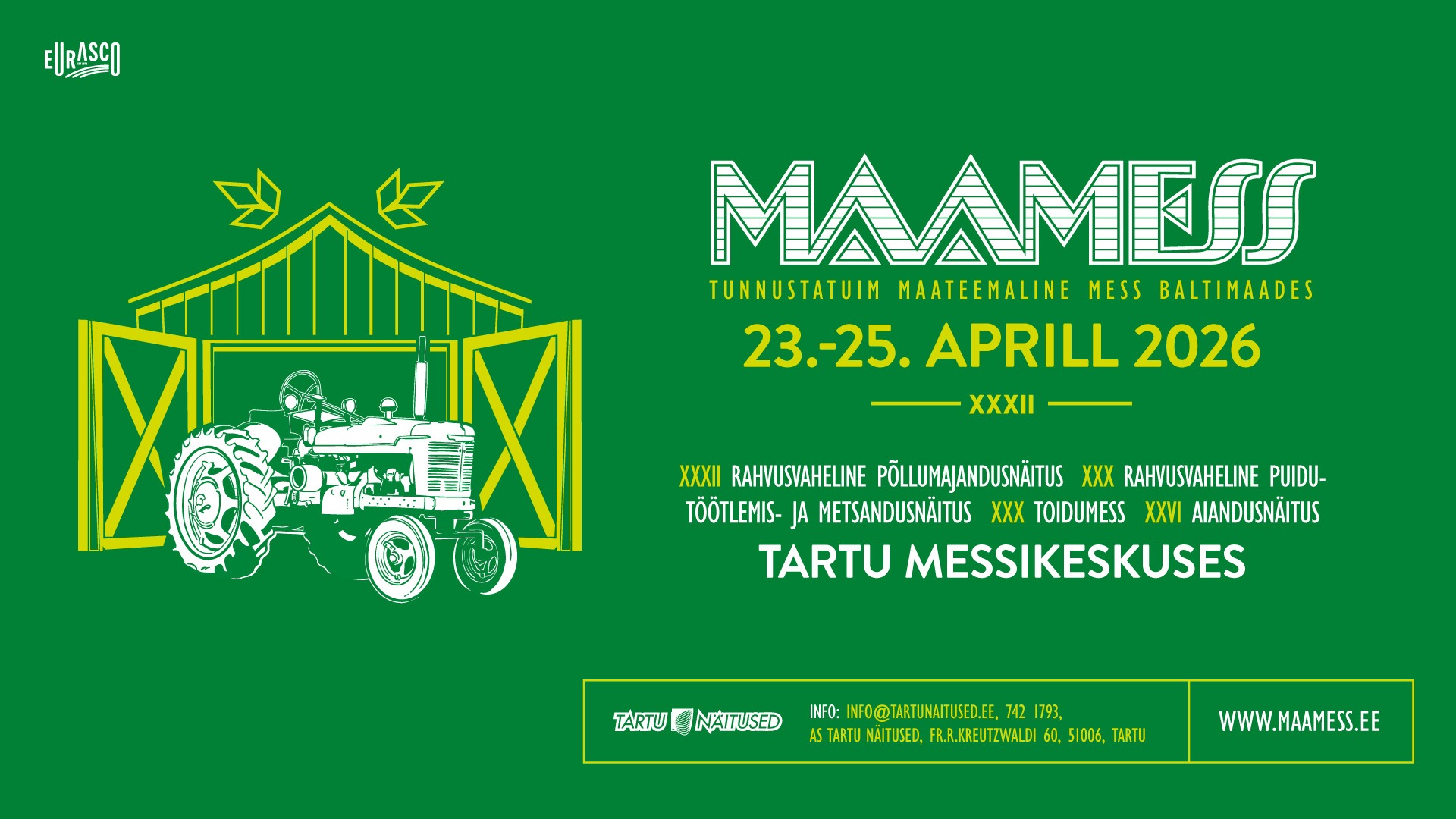 Maamess 2025 - 24.-26. aprill Tartu Messikeskuses