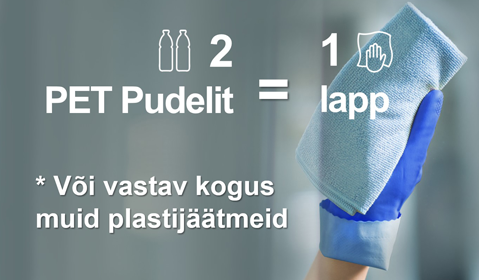 Vileda r-MicroTuff Swift lapp taaskastutatud plastikust