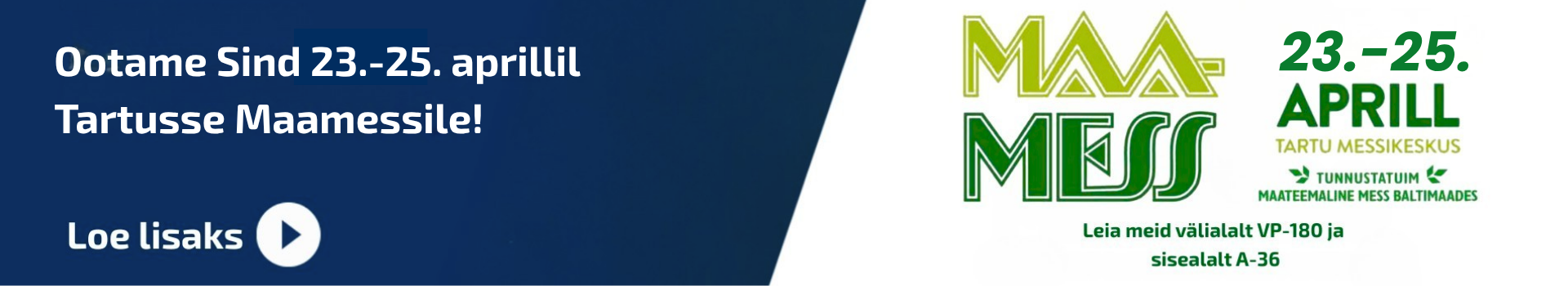 Ootame Sind 22.-25. aprillil Tartusse Maamessile!